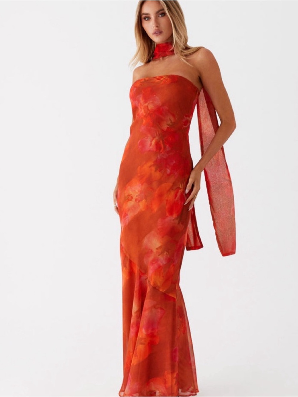 Peppermayo Under The Pagoda Dress With Neck Scarf